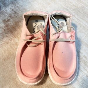 Women's Pink Moccasin Canvas Slip-On